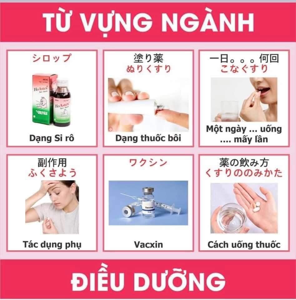 Từ vựng tiếng nhật chuyên ngành y và điều dưỡng 