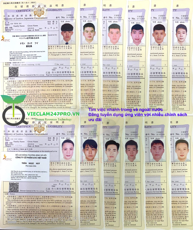 tư cách lưu trú công ty cổ phần kjvc việt nam
